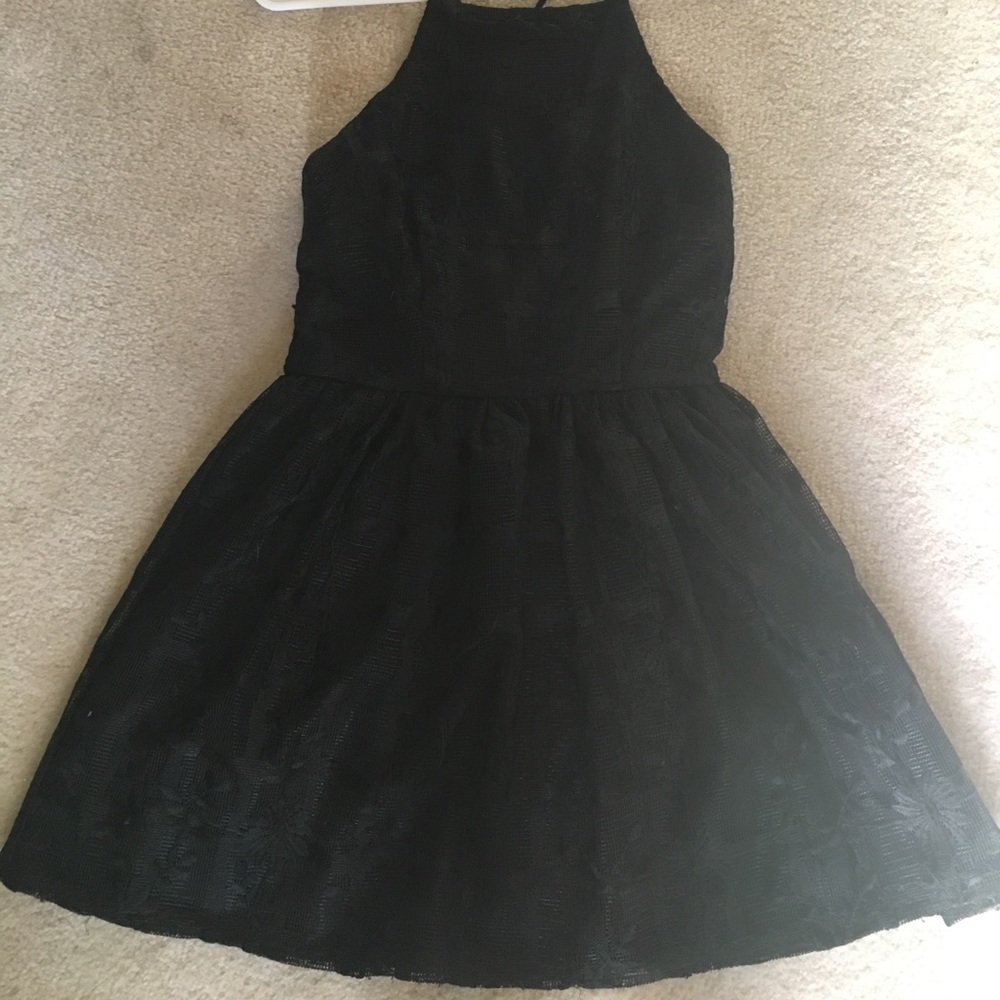 Bebe black fit and flare dress